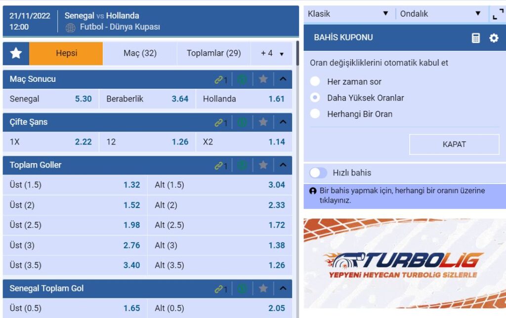 turbobet spor bahisleri